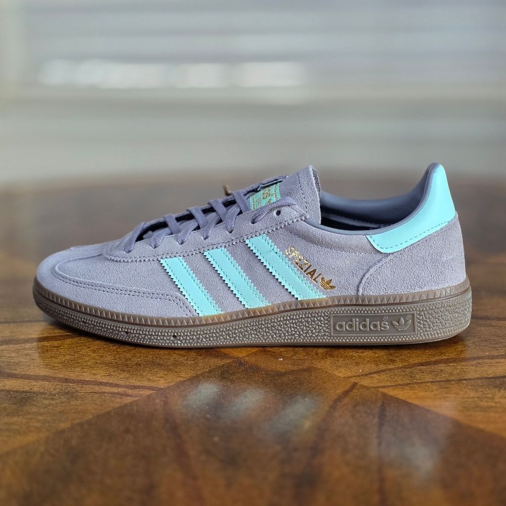 Adidas Handball Spezial Suede Women's Shoes Grey White Gum Size 7.5 Brand New LE - Picture 7 of 11